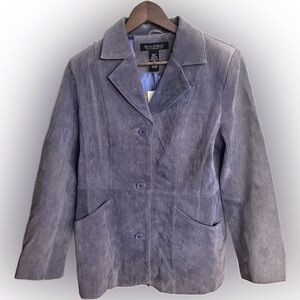 Dialogue Women's Suede Jacket,  Genuine Leather Purple, size: Small, NWT